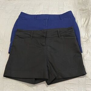 The Limited Womens Set of 2 Shorts Flat Front Chino Textured Blue Black Size 8